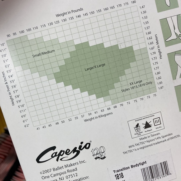 Black or Light Suntan!! S/M Capezio Body Tight - Picture 5 of 8